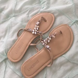 Jeweled thong sandals
