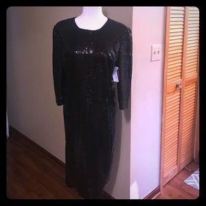 Eva Mendes black sequin dress