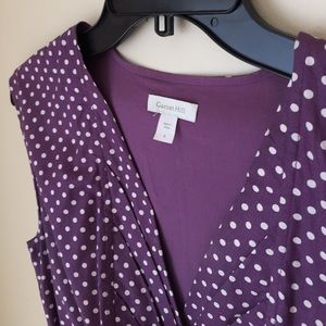 Garnet Hill Purple Polka dot dress