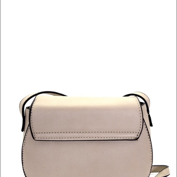 Tan Flower Embroidered Flap Crossbody Bag - Picture 3 of 4