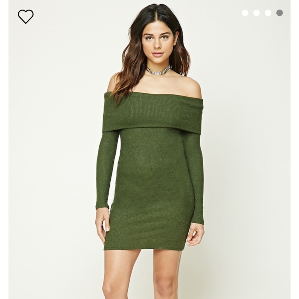 Ribbed off the shoulder dress, NWT