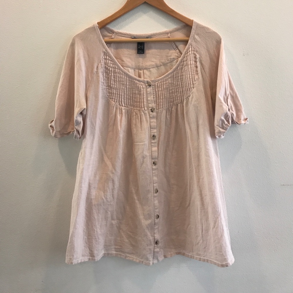 Blush pink Mango button-up top