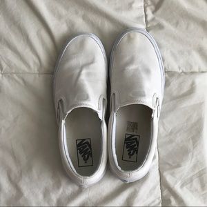 White Slip on Vans.