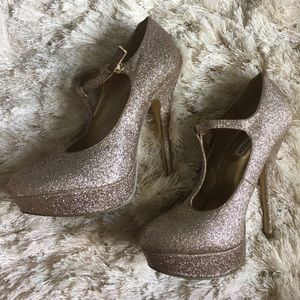 Steve Madden glitter heels with t strap