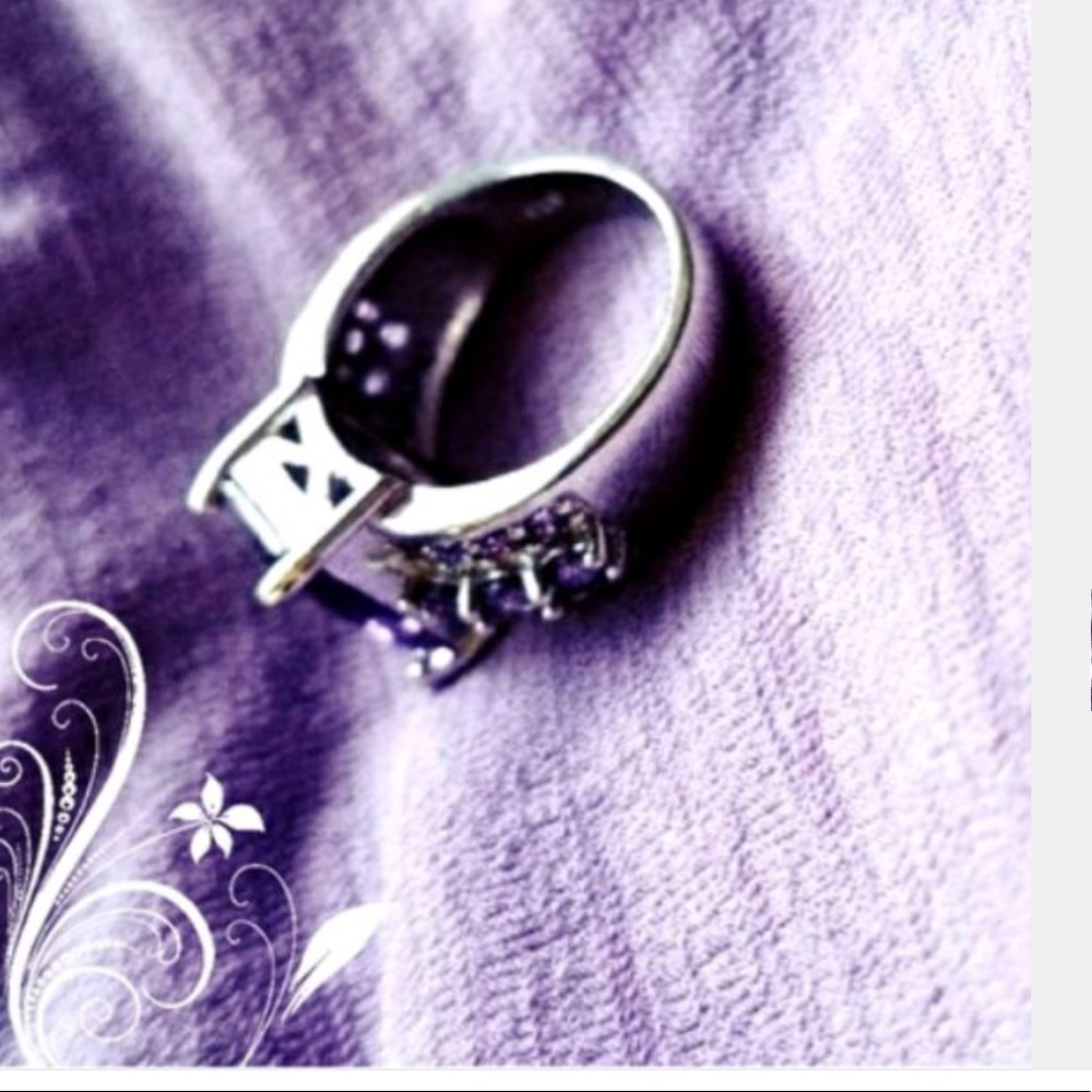 Women Purple & Silver Ring .925 Nwt - Picture 6 of 7