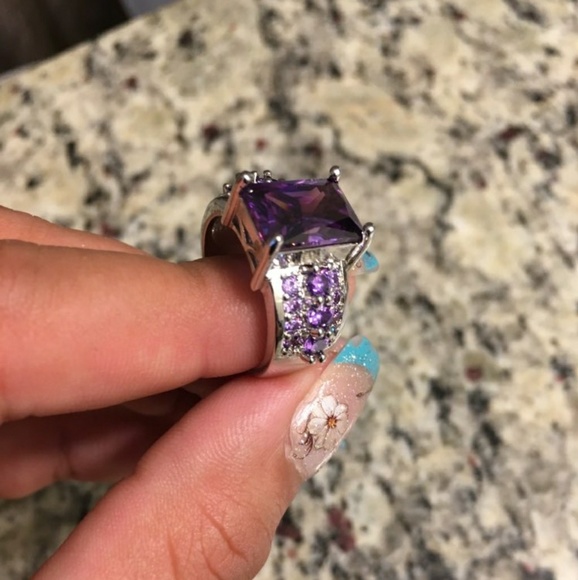 Women Purple & Silver Ring .925 Nwt - Picture 5 of 7