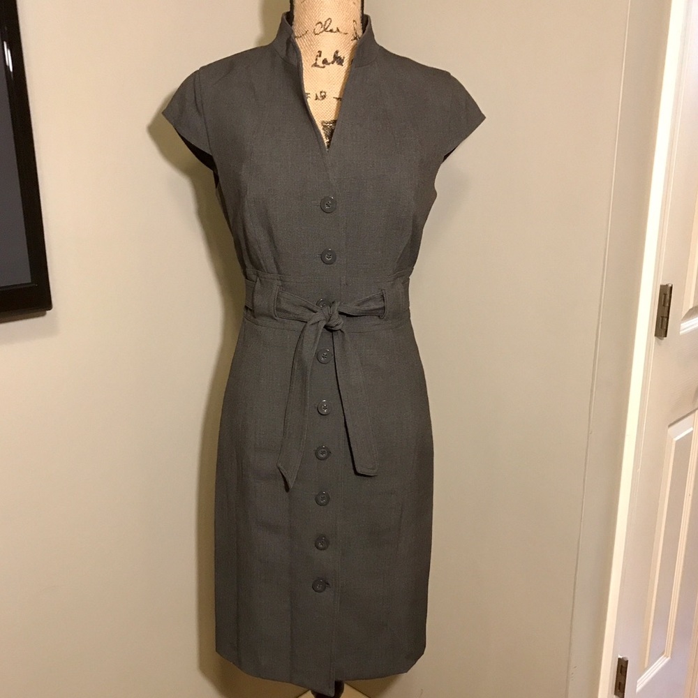 CALVIN KLEIN High Collar Button Front Dress Sz 12