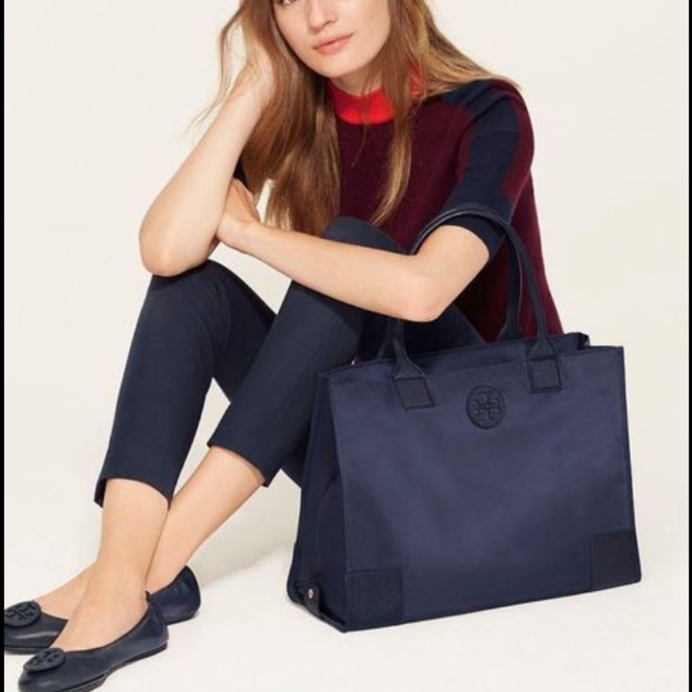 Tory Burch ella tote bag navy