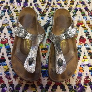 Silver Papaillio BIRKENSTOCKS size 11us/41EU.