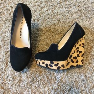 Black and animal print platforms