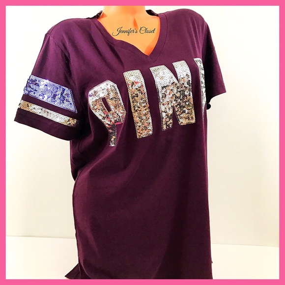 •Victoria's Secret PINK• Bling campus t-shirt - Picture 3 of 4