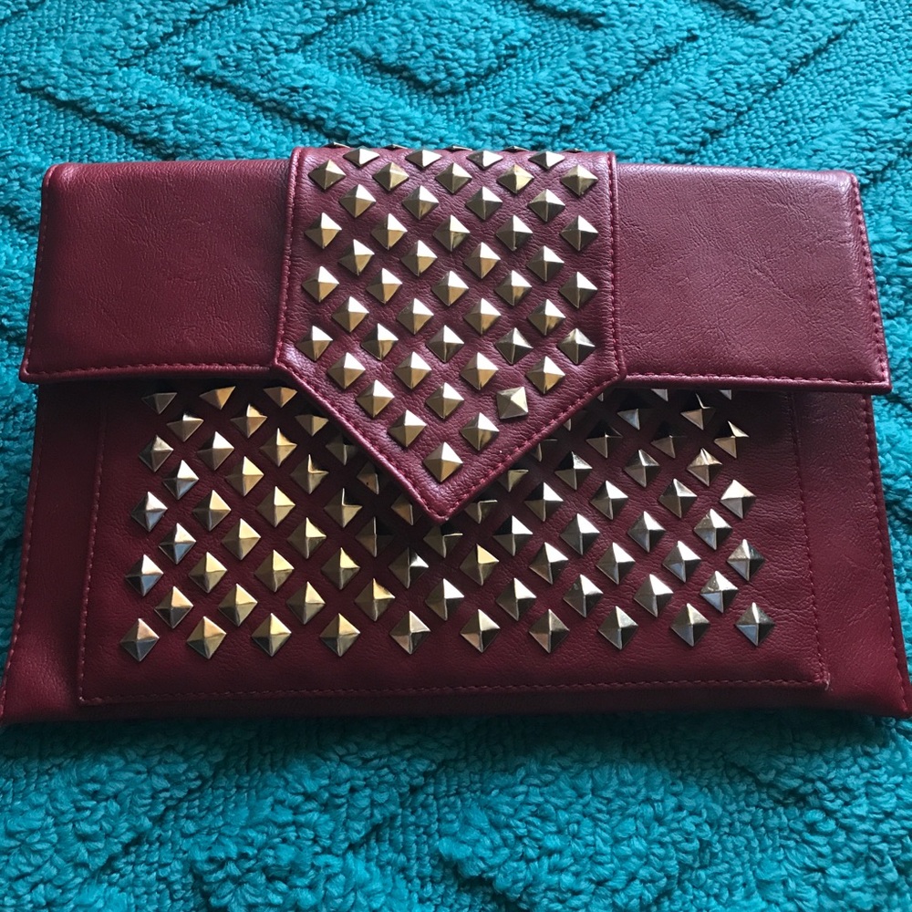 Cute red & gold clutch.