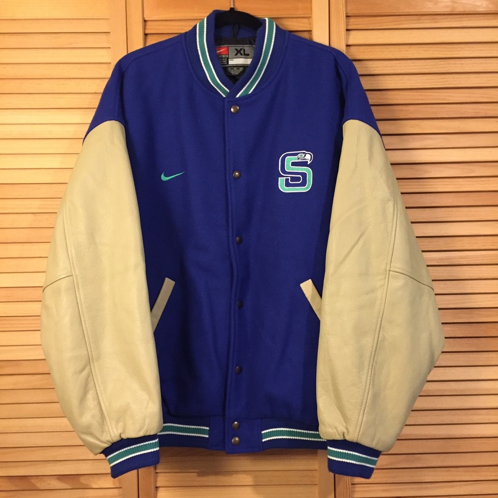 Rare Nike Seattle Seahawks Letterman Jacket - Picture 2 of 8