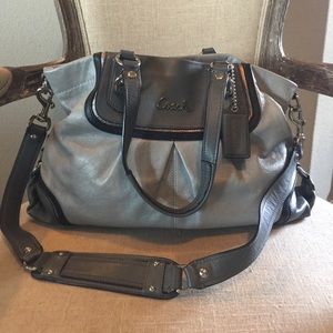 Authentic Coach Ashley Satchel - Gray Leather