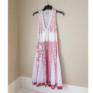 Pink and white lace sundress