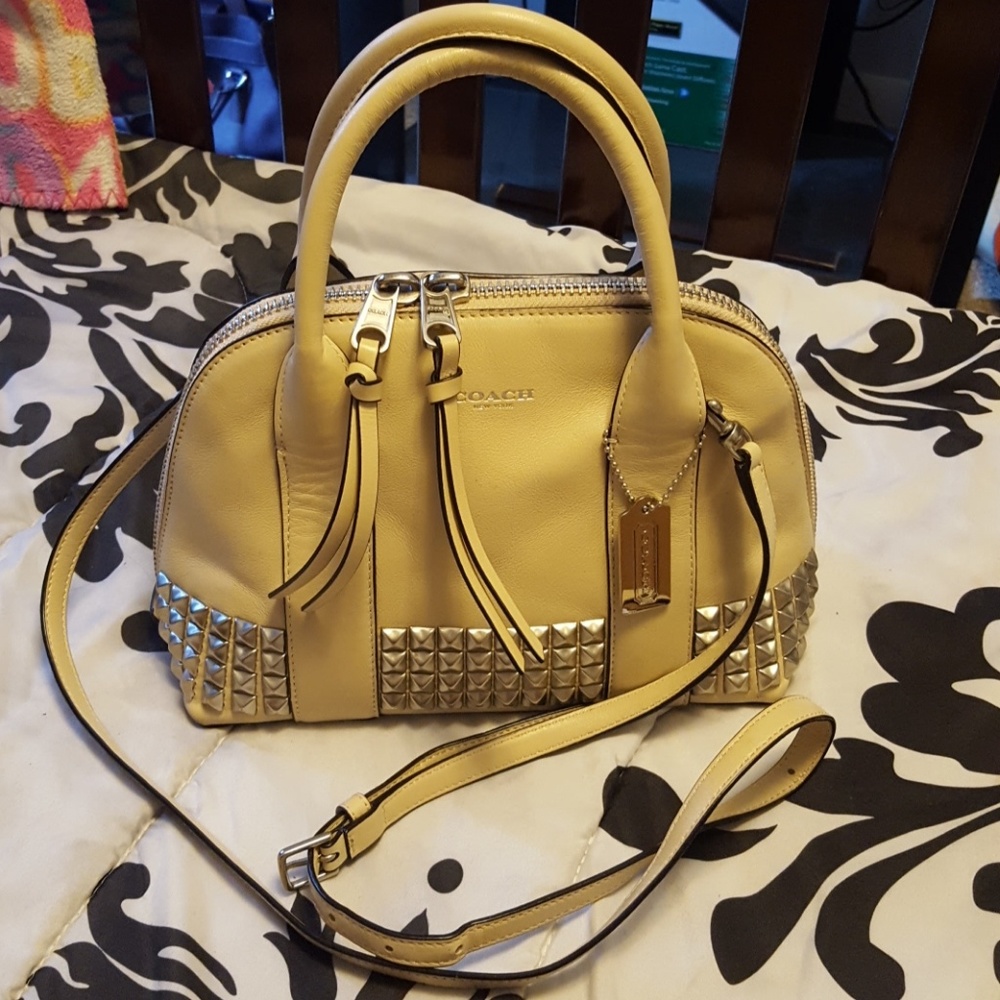 Coach studded preston authentic purse