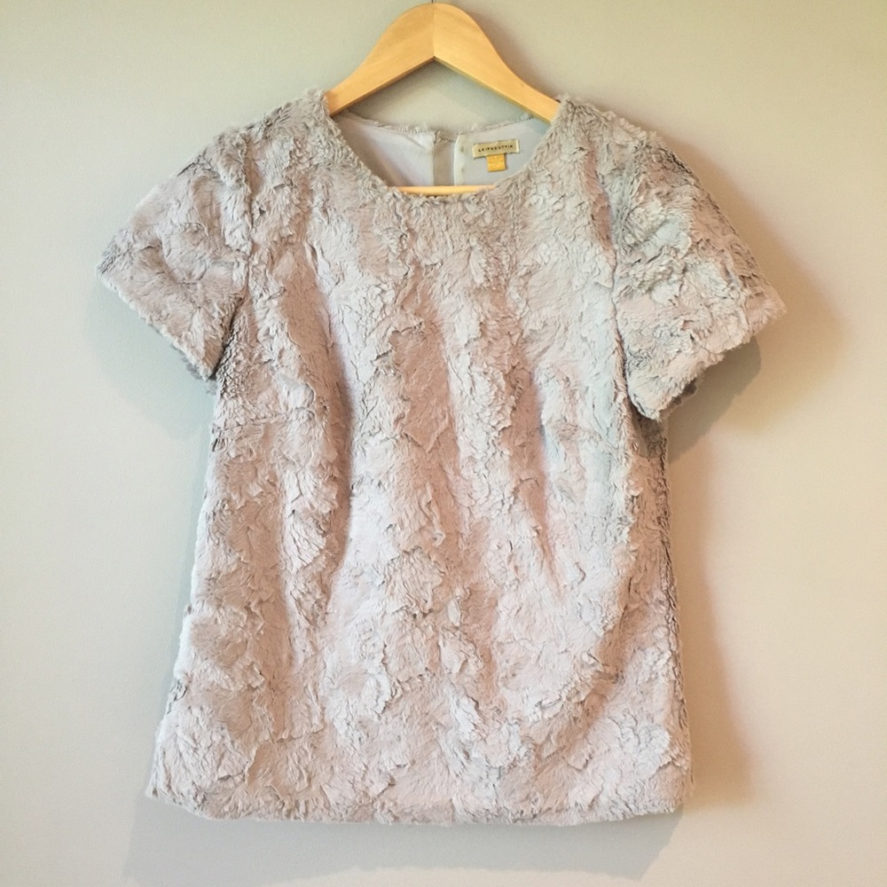 Anthropologie Leifsdottir Faux Fur Shirt