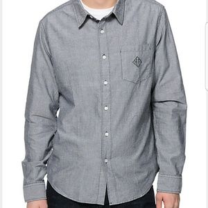 NEW HUF Classic Chambray Blue button up shirt