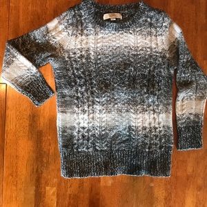 LOFT grey and white chunky sweater