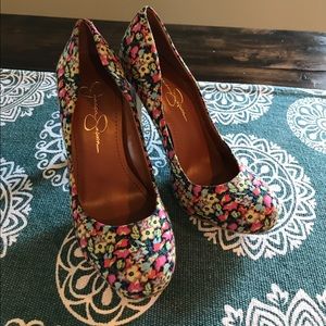 Jessica Simpson Floral Heels size 7
