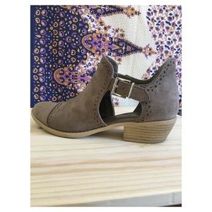Suede cute out booties