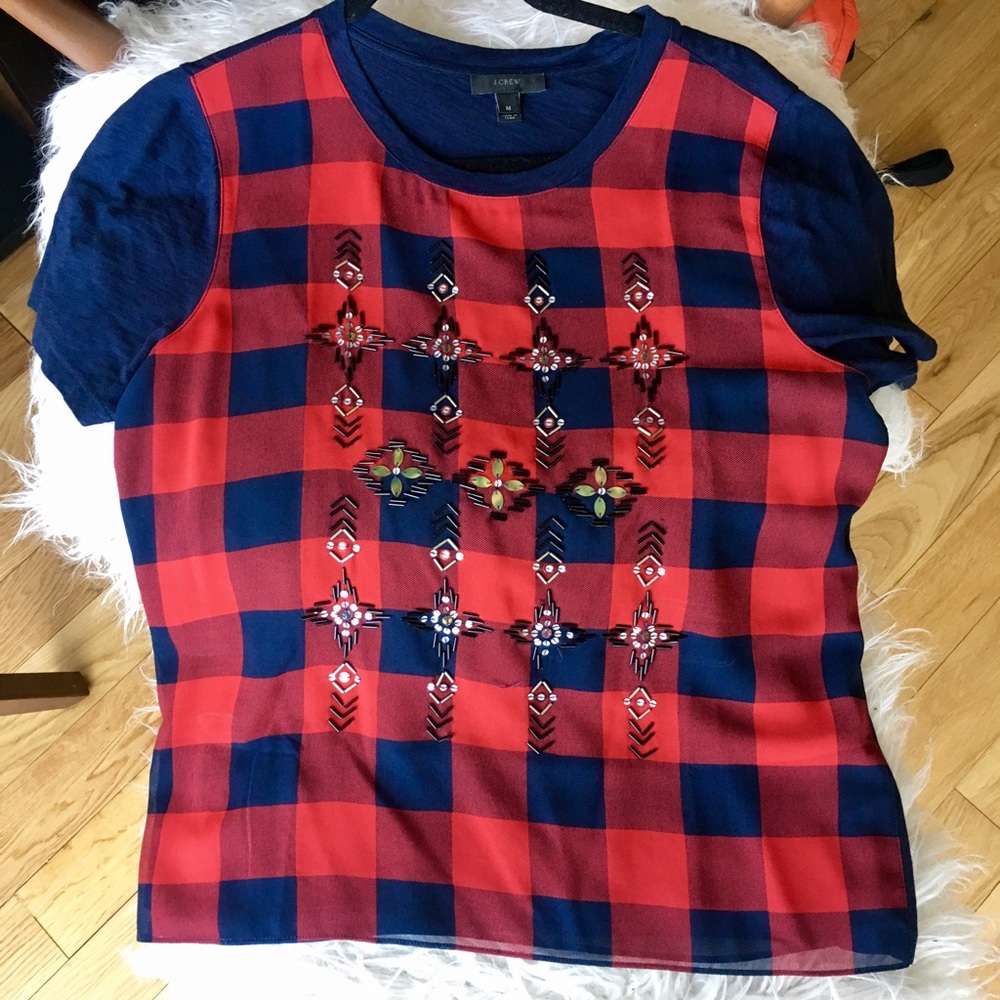 J. Crew Embellished Holiday Top