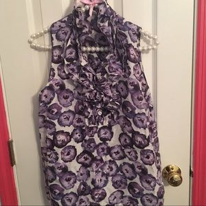 J Crew Floral Silk Blouse Size 10