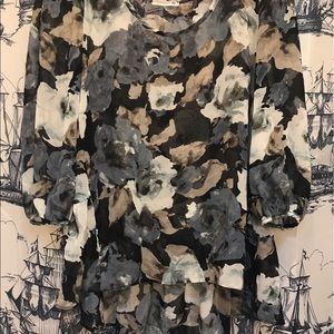 Sheer blue floral top