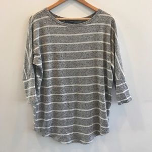 Loose striped grey and white top