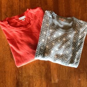 **BUNDLE Merona coral and grey patterned sweaters