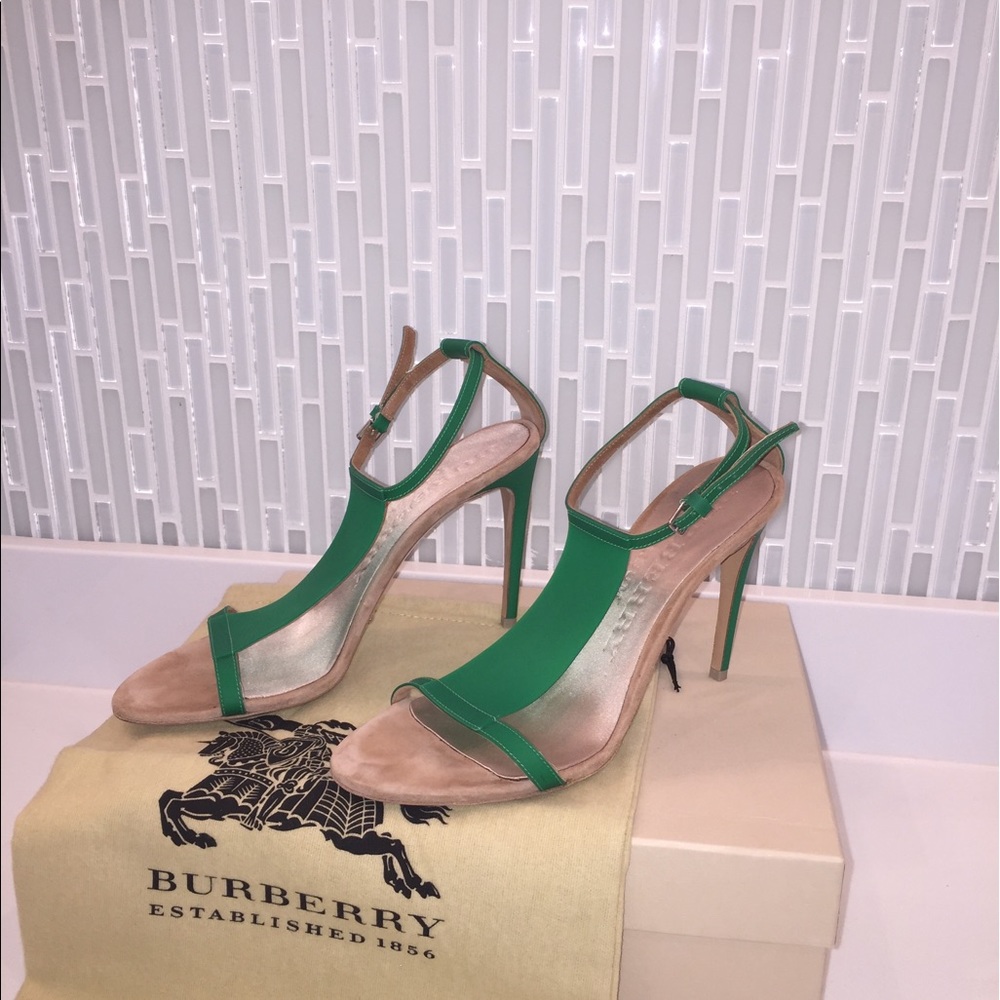 Burberry green stilettos