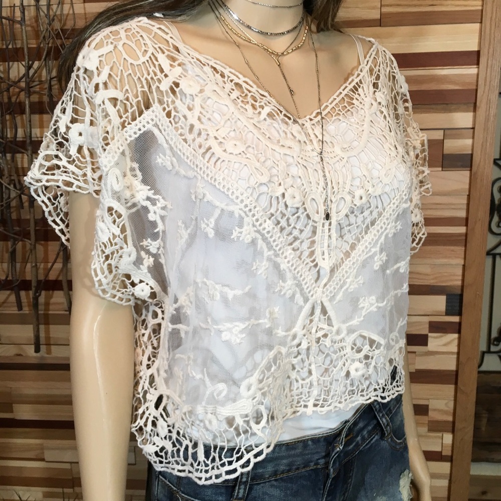 EMBROIDERED LACE COVER - Picture 4 of 5