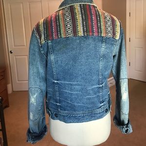 Bohemian Style Distressed Denim Jacket