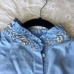 J. Crew Embellished Holiday Top