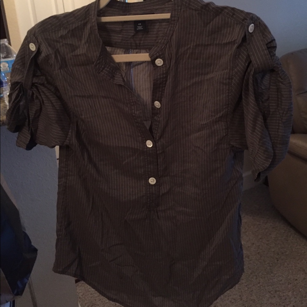 Oversized 4 button Gap Pinstriped Top