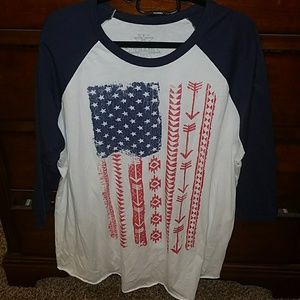 Flag baseball shirt