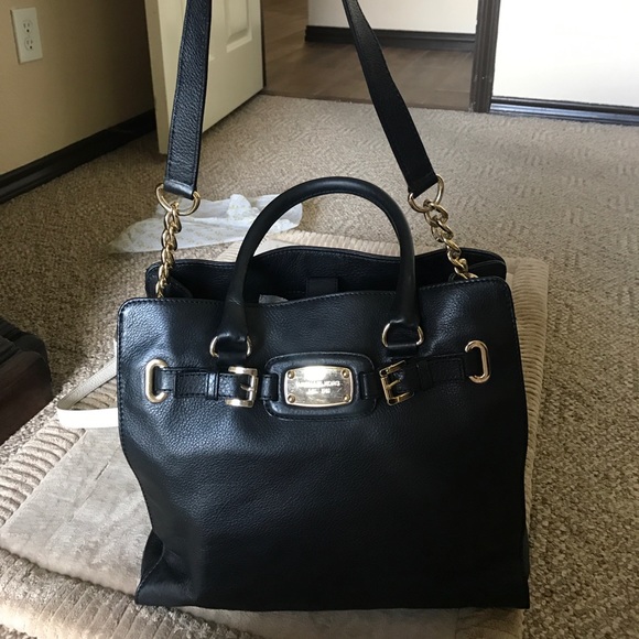 BLACK LEATHER MICHAEL KORS BAG - Picture 3 of 4