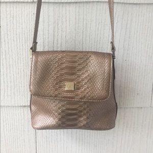 Liz Claiborne Gold Croc Crossbody