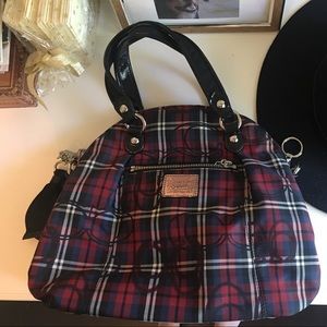 Coach plaid poppy collection purse