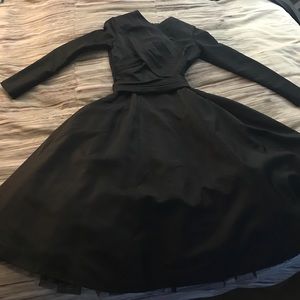 Long sleeve black evening dress