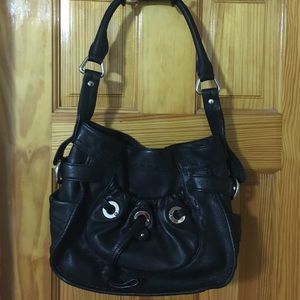 B. Makowski Black Leather Bag