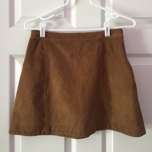 Brown suede skirt