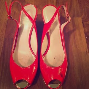 Stuart Weitzman patent leather wedges
