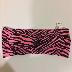 NWT wired zebra print bandeau bra