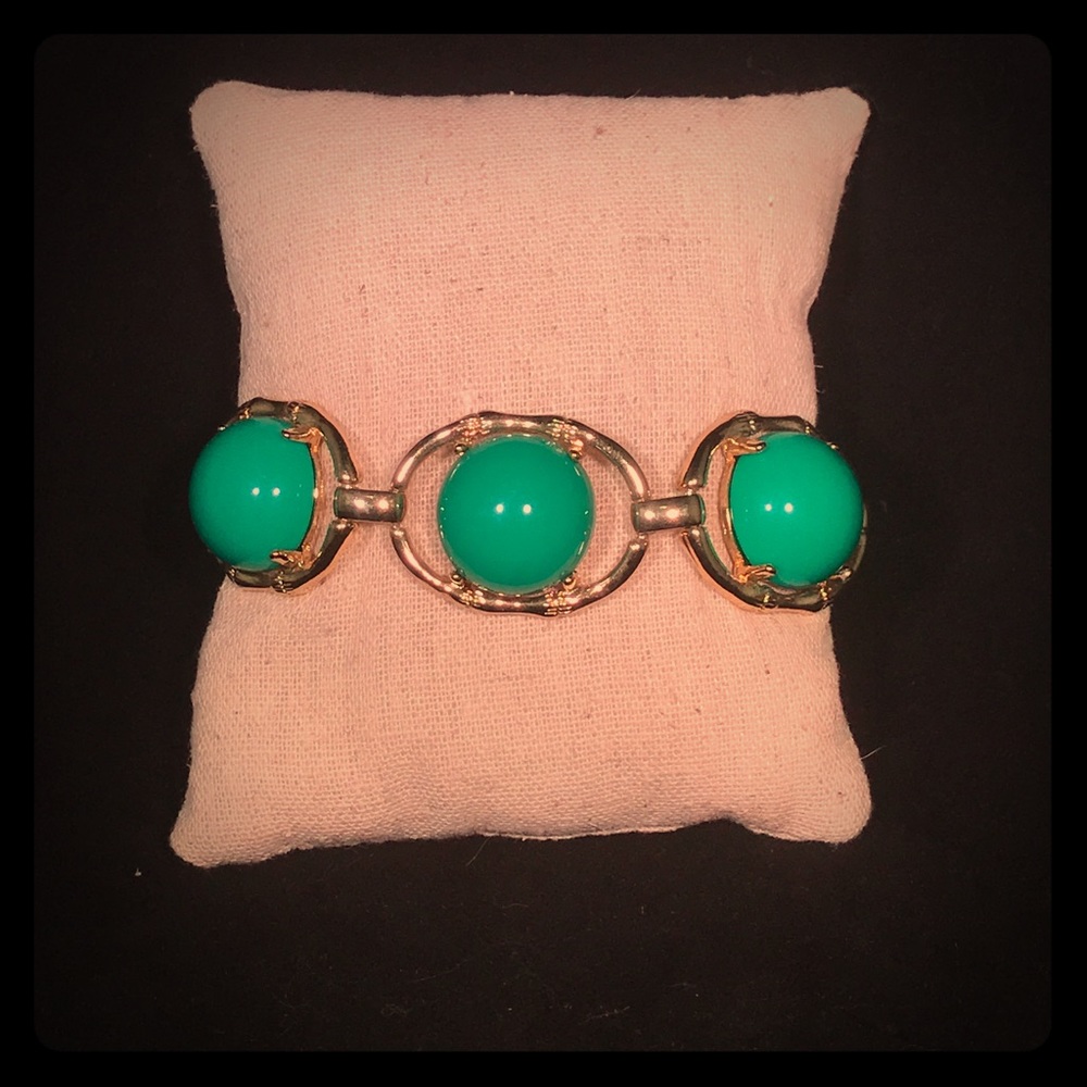 Stella & Dot Cabochon Stone & Gold Link Bracelet