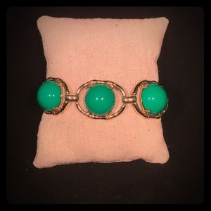 Stella & Dot Cabochon Stone & Gold Link Bracelet