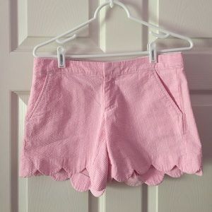 Lilly Pulitzer Scalloped Pink Seersucker Shorts