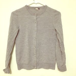 J. Crew Gray Merino Wool Cardigan Sweater XS