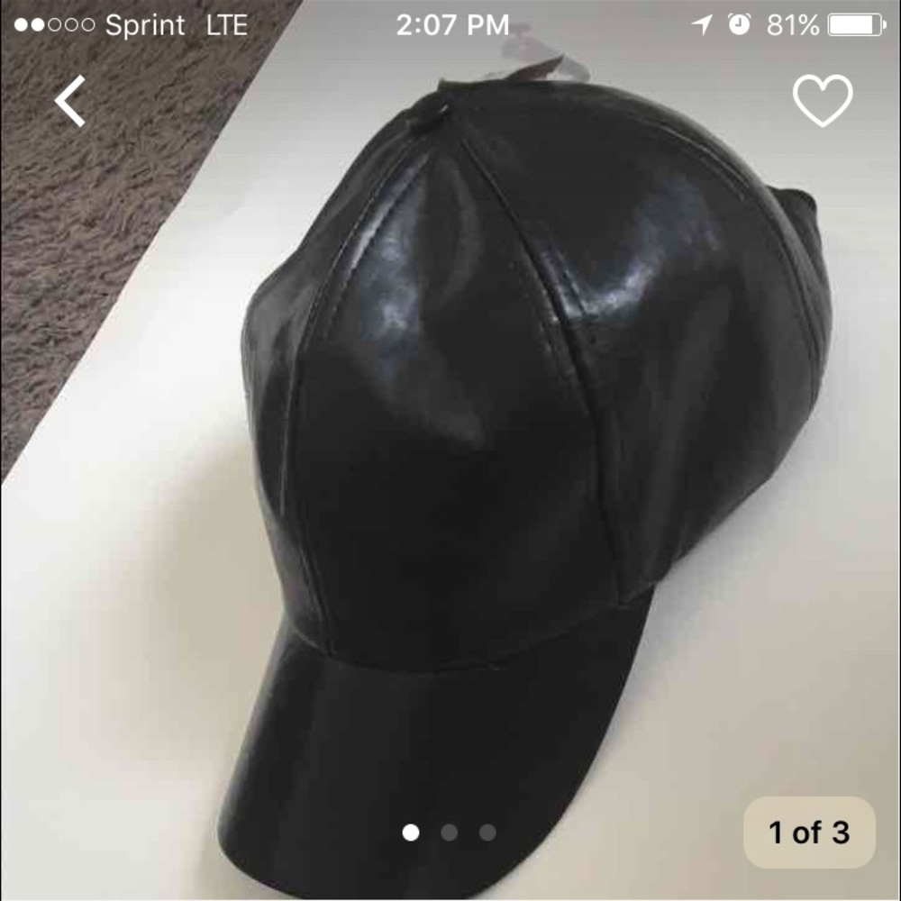 Faux leather cap/hat