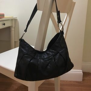 Black leather bag